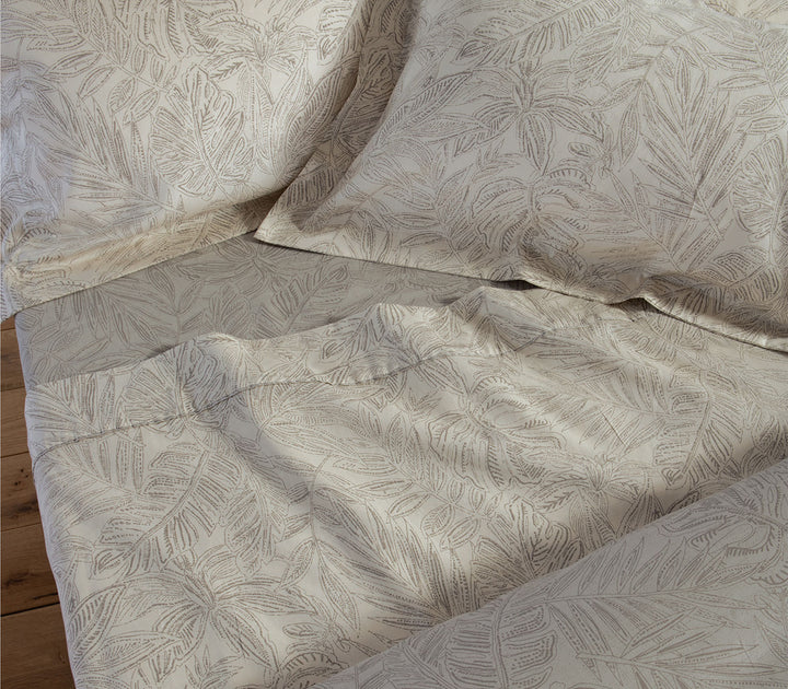 Σετ Σεντόνια Υπέρδιπλα Βαμβακοσατέν Εκρού-Γκρι Tundra 240X270 Nef-Nef Homeware