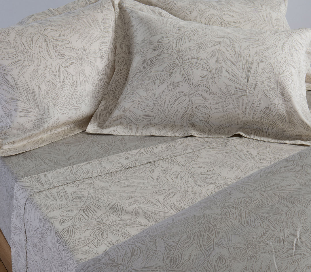 Σετ Σεντόνια Υπέρδιπλα Βαμβακοσατέν Εκρού-Γκρι Tundra 240X270 Nef-Nef Homeware