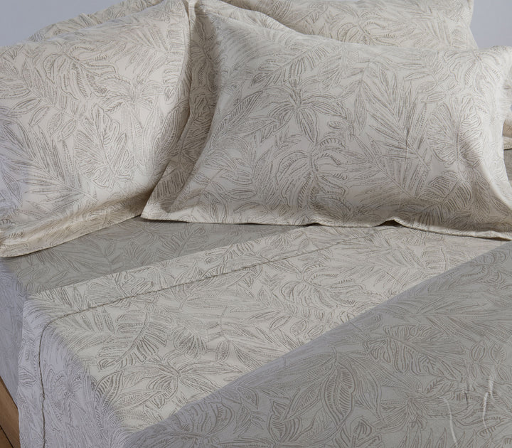 Σετ Σεντόνια Υπέρδιπλα Βαμβακοσατέν Εκρού-Γκρι Tundra 240X270 Nef-Nef Homeware