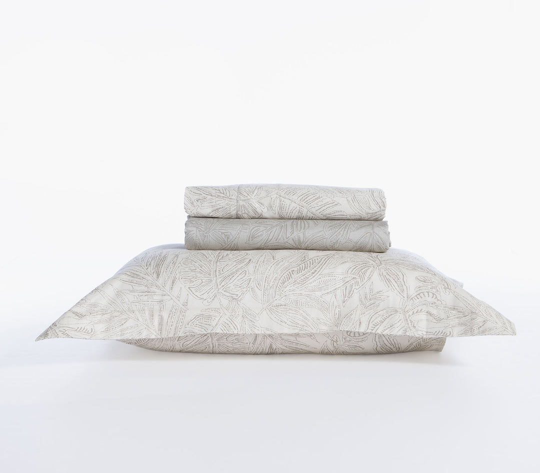 Σετ Σεντόνια Υπέρδιπλα Βαμβακοσατέν Εκρού-Γκρι Tundra 240X270 Nef-Nef Homeware