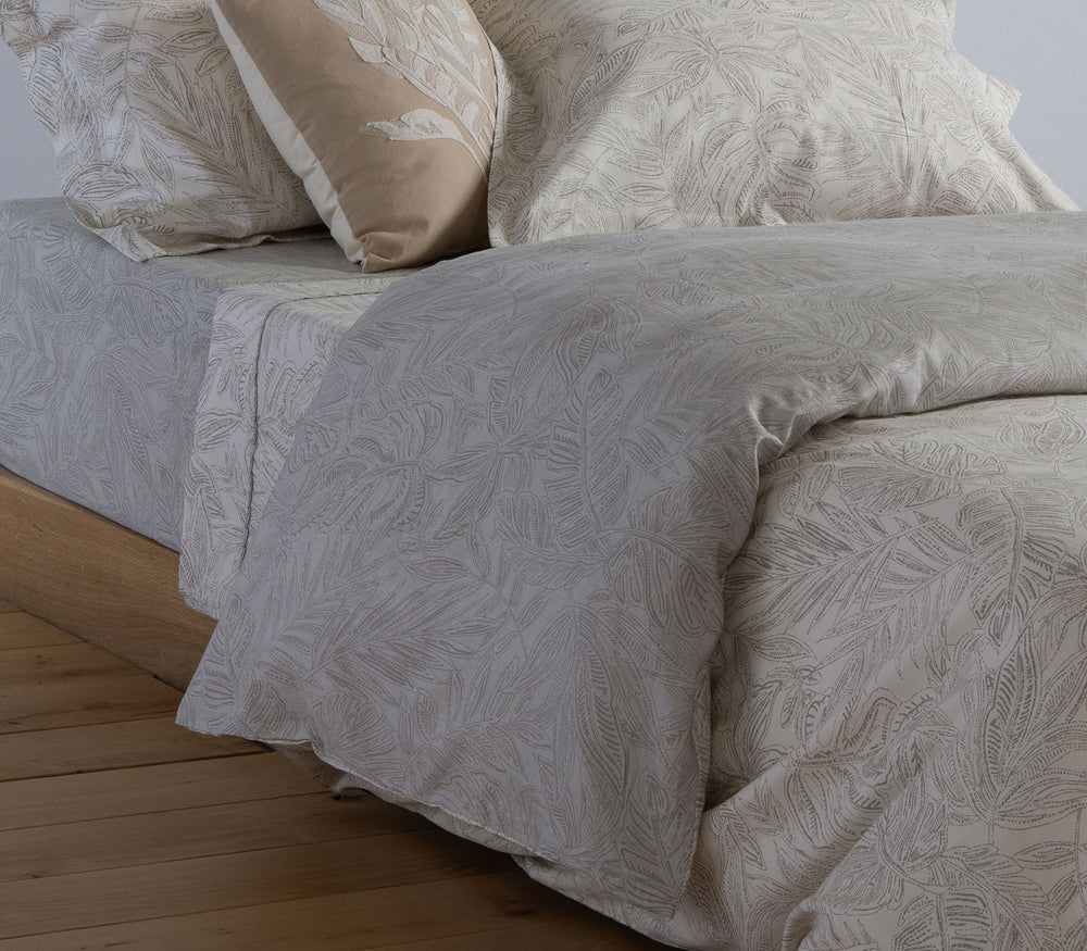 Σετ Σεντόνια King Size Βαμβακοσατέν Εκρού-Γκρι Tundra 280X270 Nef-Nef Homeware
