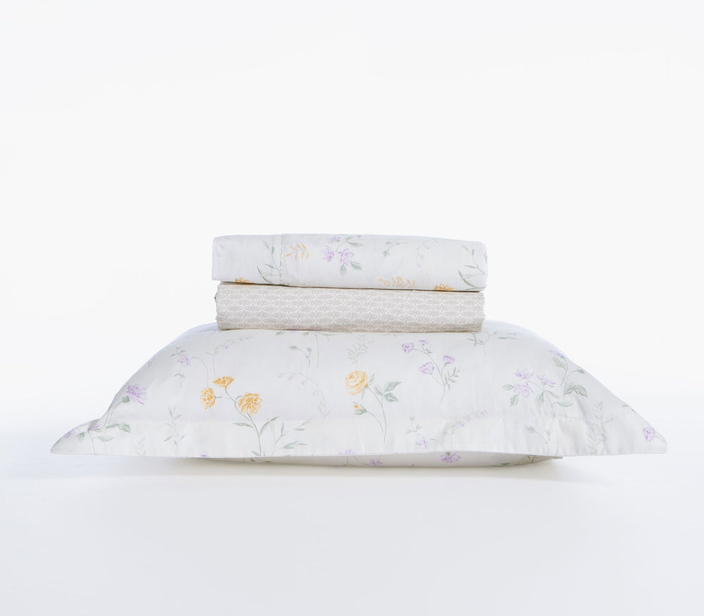 Σετ Σεντόνια King Size Βαμβακοσατέν Εκρού Rozaria 280X270 Nef-Nef Homeware