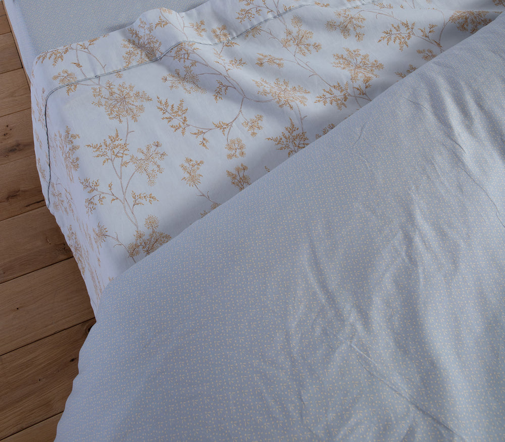 Σετ Παπλωματοθήκη Υπέρδιπλη Γαλάζιο Βαμβακερή-Σατέν Foxy 240Χ230 Nef-Nef Homeware