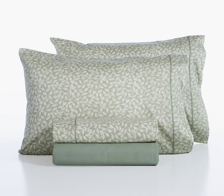 Σετ Σεντόνια Υπέρδιπλα Βαμβακοσατέν Πράσινο Calming 240X270 Nef-Nef Homeware