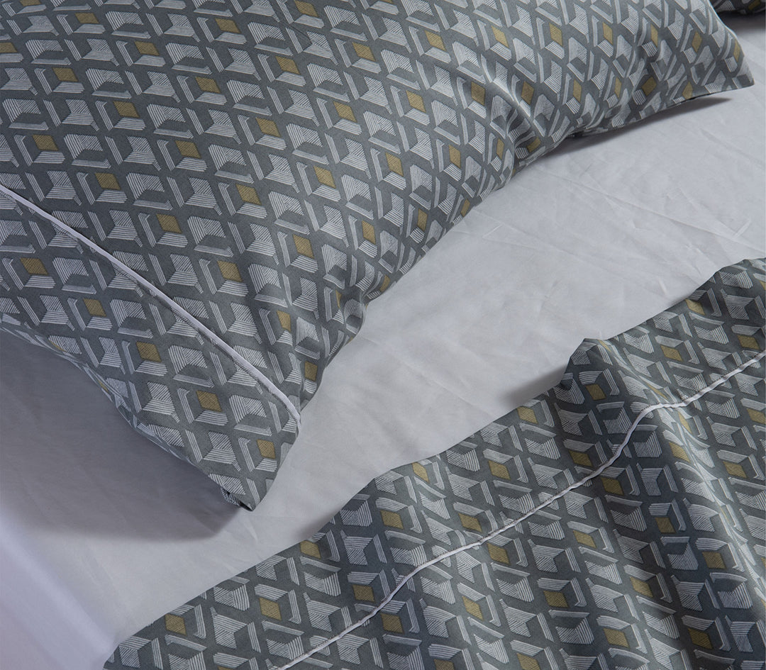 Σετ Σεντόνια Υπέρδιπλα Βαμβακοσατέν Γκρι Dominat 240X270 Nef-Nef Homeware