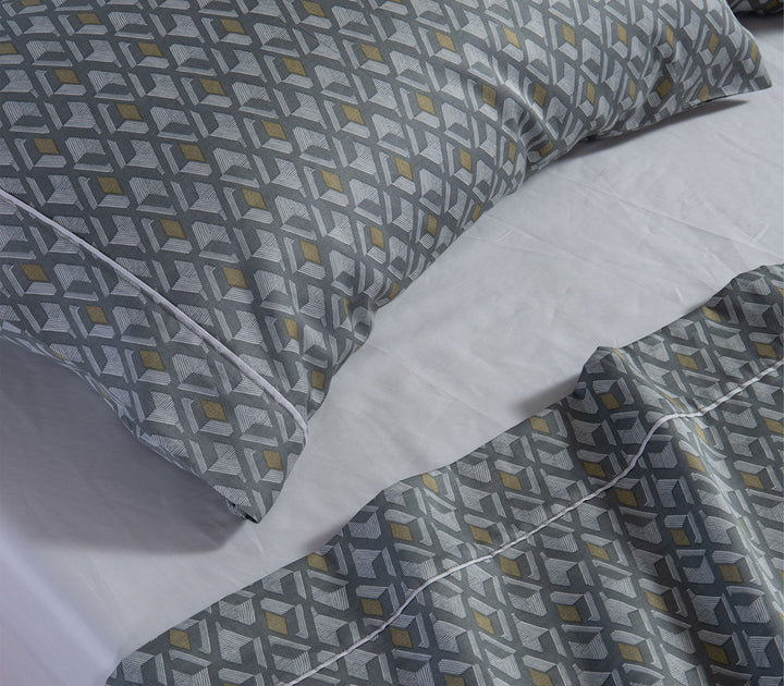 Σετ Σεντόνια Υπέρδιπλα Βαμβακοσατέν Γκρι Dominat 240X270 Nef-Nef Homeware