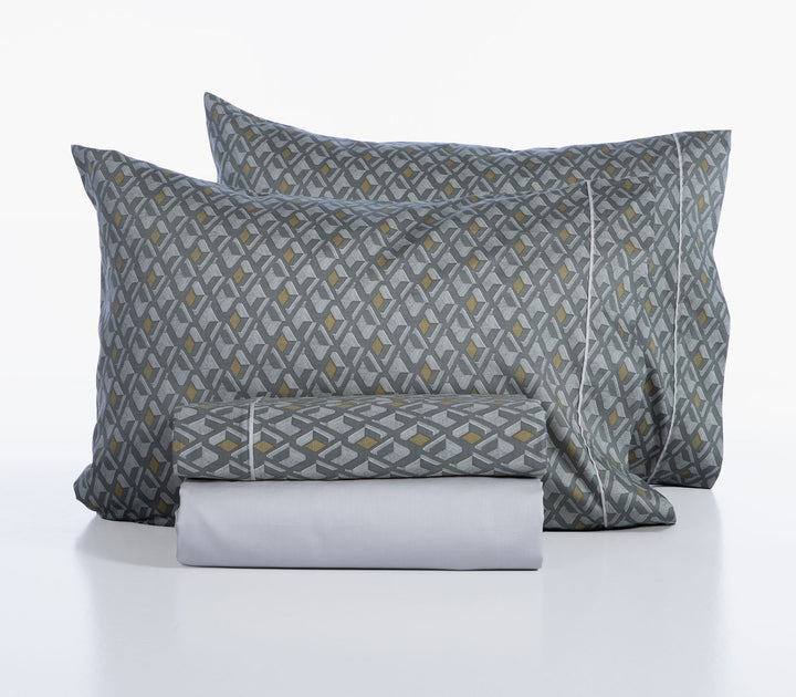 Σετ Σεντόνια Υπέρδιπλα Βαμβακοσατέν Γκρι Dominat 240X270 Nef-Nef Homeware