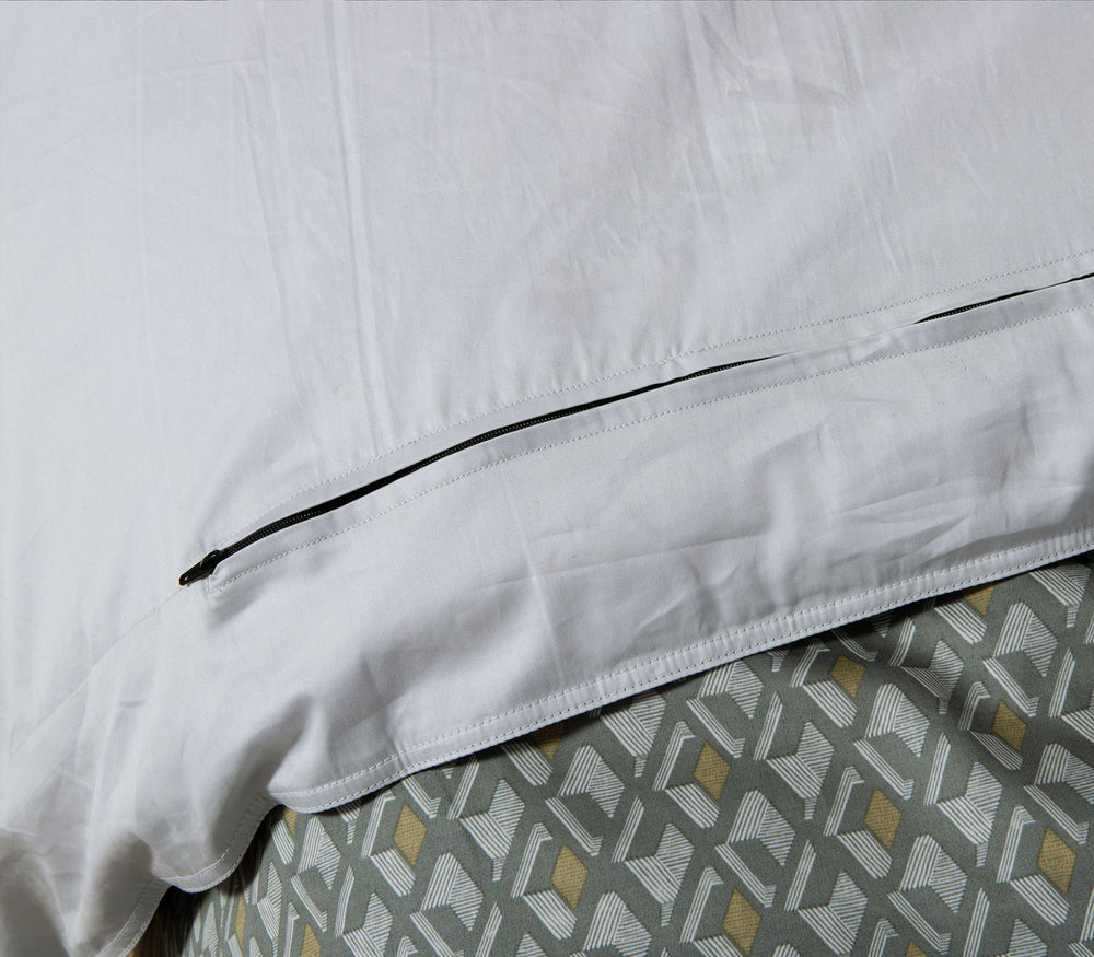 Σετ Παπλωματοθήκη Υπέρδιπλη Γκρι Βαμβακερή-Σατέν Dominat 240Χ230 Nef-Nef Homeware