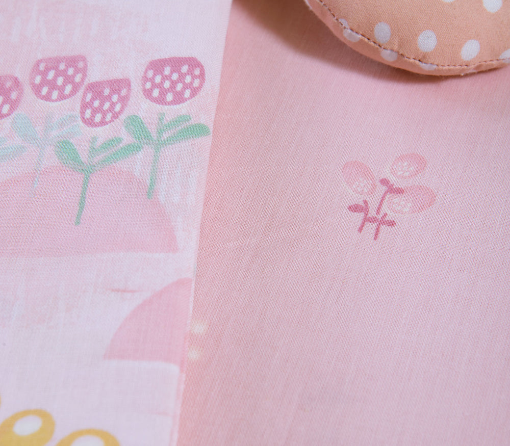 Σετ Βρεφικά Σεντόνια Λίκνου Ροζ 2τμχ Spring Happiness Nef-Nef Homeware