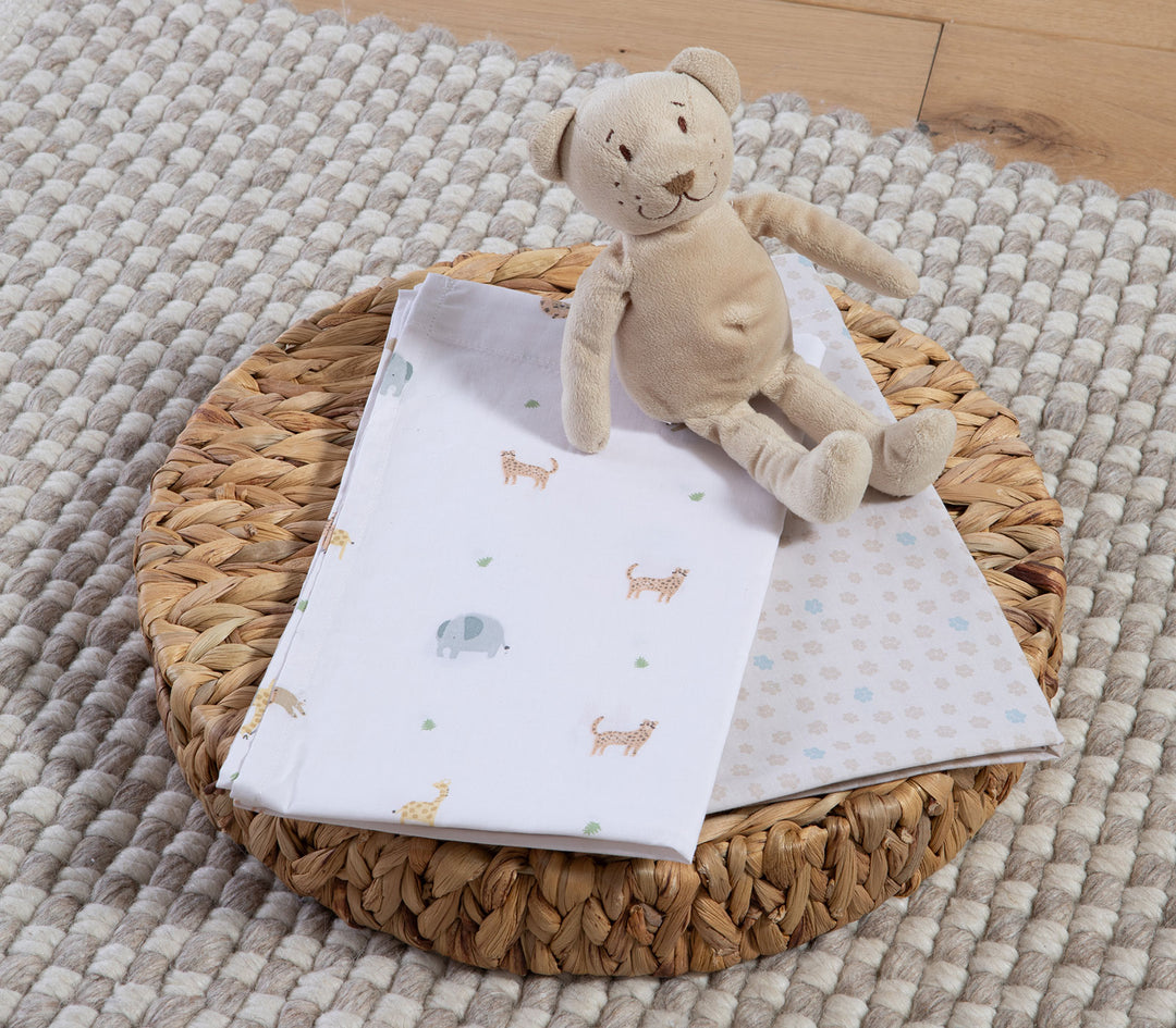 Σετ Βρεφικά Σεντόνια Λίκνου Ροζ 2τμχ Jungle In Motion Nef-Nef Homeware