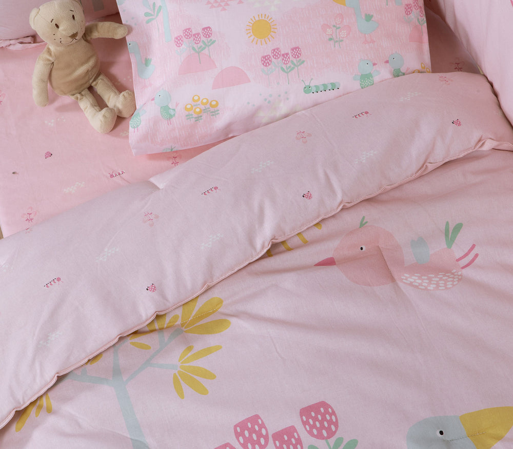 Βρεφικό Κουβερλί Κούνιας Ροζ Spring Happiness 110Χ140cm Nef-Nef Homeware