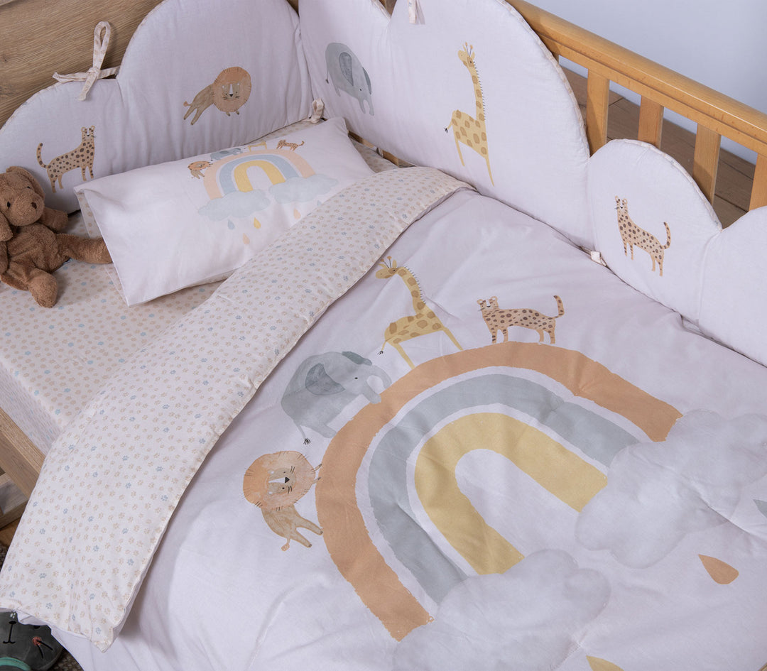 Βρεφικό Κουβερλί Κούνιας Εκρού Jungle In Motion 110Χ140cm Nef-Nef Homeware