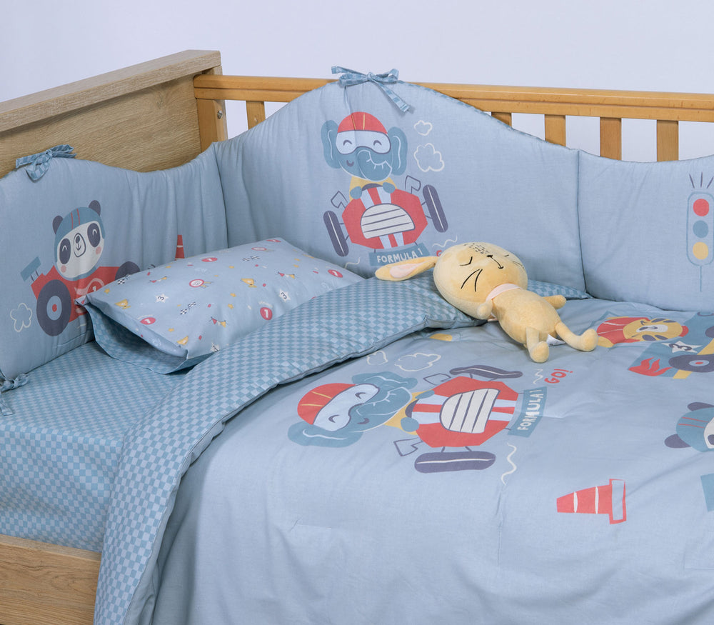 Βρεφική Πάντα Κούνιας Μπλε Super Boy Nef-Nef Homeware