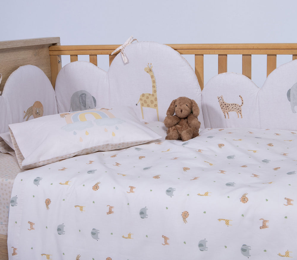 Βρεφική Πάντα Κούνιας Εκρού Jungle In Motion Nef-Nef Homeware