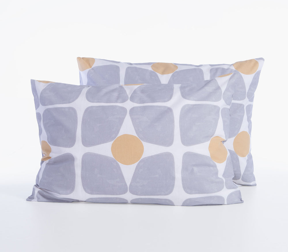 Μαξιλαροθήκη Ύπνου Βαμβακερή Κίτρινη-Γκρι Casual Coreo 52X72 Nef-Nef Homeware