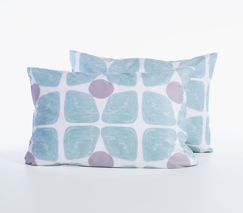 Μαξιλαροθήκη Ύπνου Βαμβακερή Τιρκουάζ-Γκρι Casual Coreo 52X72 Nef-Nef Homeware