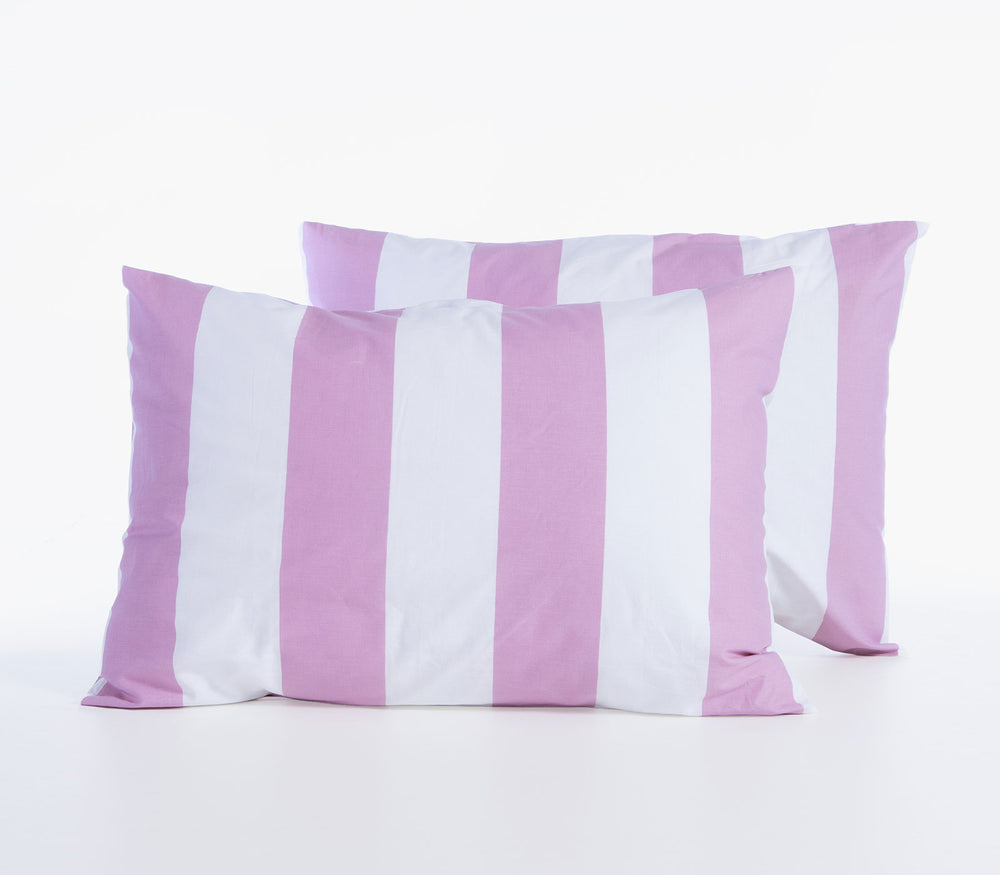 Μαξιλαροθήκη Ύπνου Βαμβακερή Μωβ-Λευκή Διπλής Όψης Casual Vertia 52X72 Nef-Nef Homeware