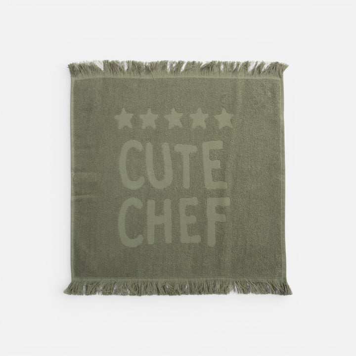 Ποτηρόπανο Πράσινο Βαμβακερό Cute Chef Nef-Nef Homeware