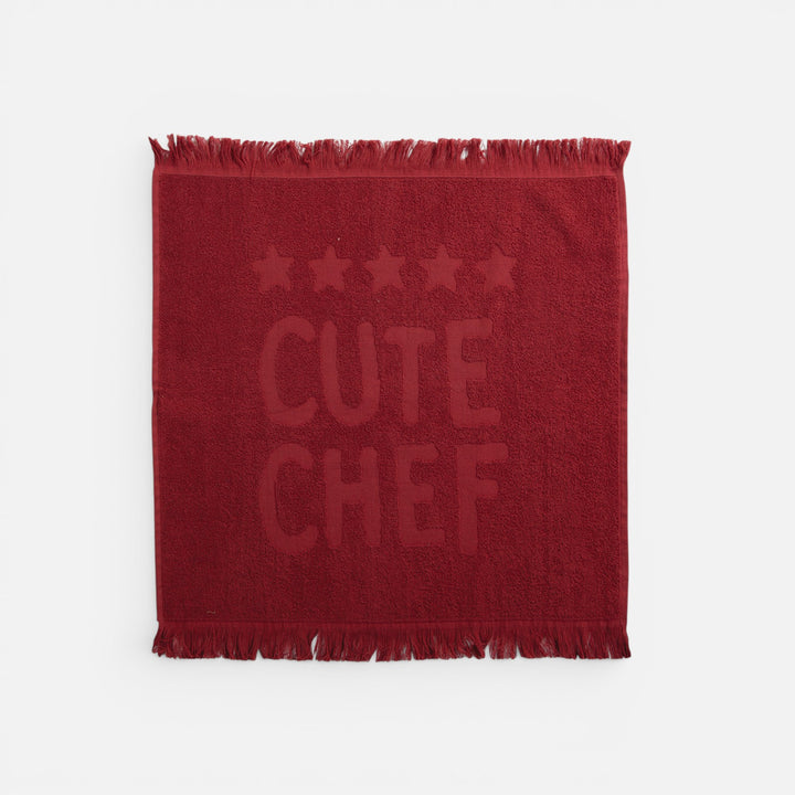 Ποτηρόπανο Μπορντό Βαμβακερό Cute Chef Nef-Nef Homeware