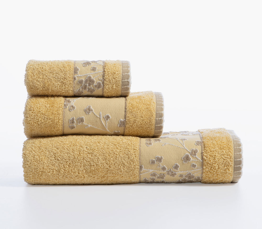 Πετσέτα Προσώπου Κίτρινη Βαμβακερή Floriva 50X90cm Nef-Nef Homeware