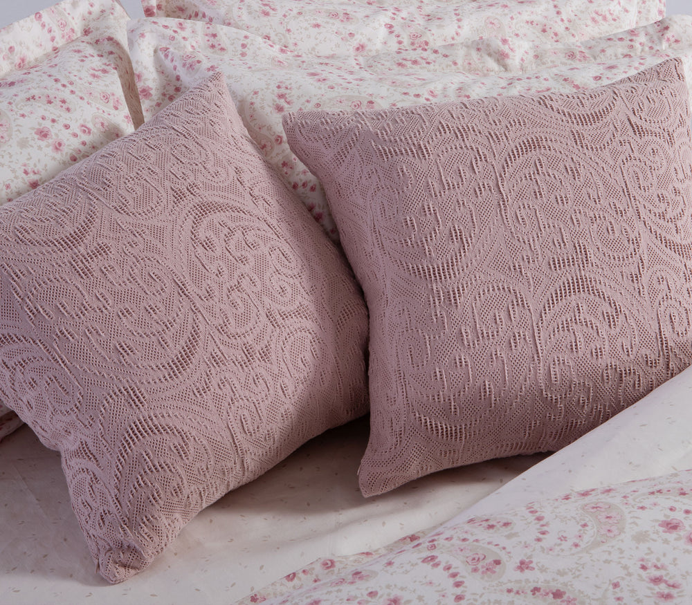 Μαξιλαροθήκη Διακοσμητική Βαμβακερή Ανάγλυφη Μωβ Mirelle 50x50 Nef-Nef Homeware