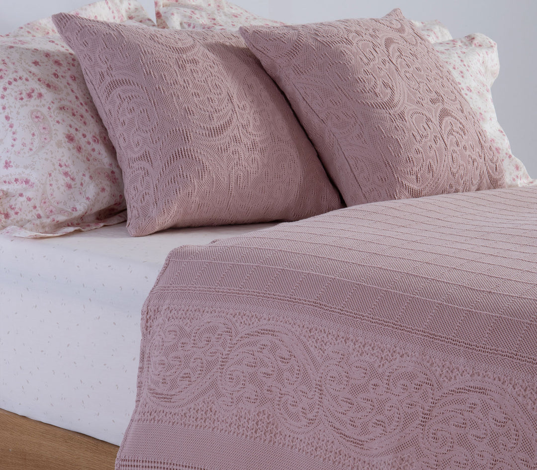 Μαξιλαροθήκη Διακοσμητική Βαμβακερή Ανάγλυφη Μωβ Mirelle 50x50 Nef-Nef Homeware