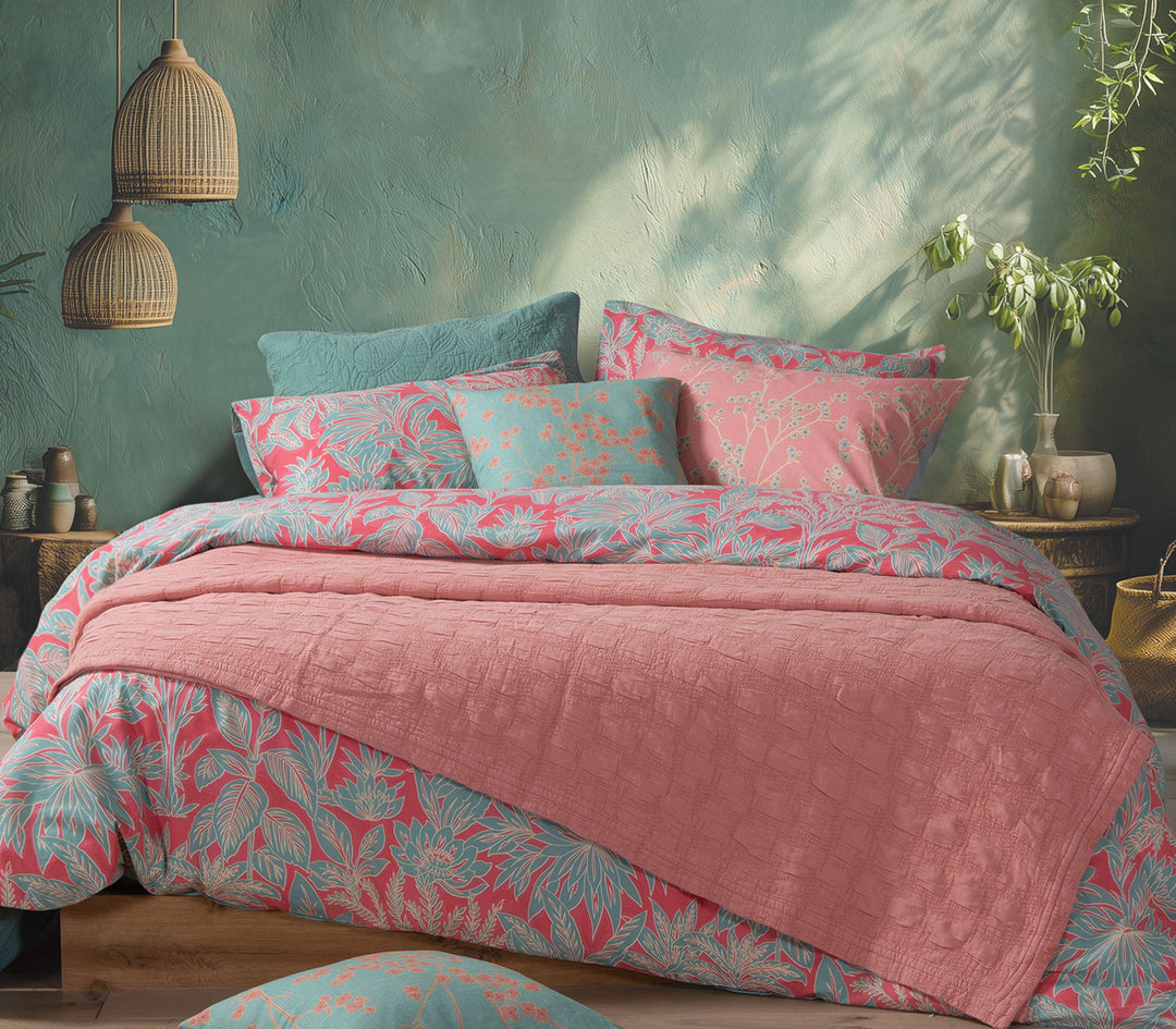 Κουβέρτα Βαμβακερή Υπέρδιπλη Ζακάρ Κοραλί Charisma 230Χ250 Nef-Nef Homeware