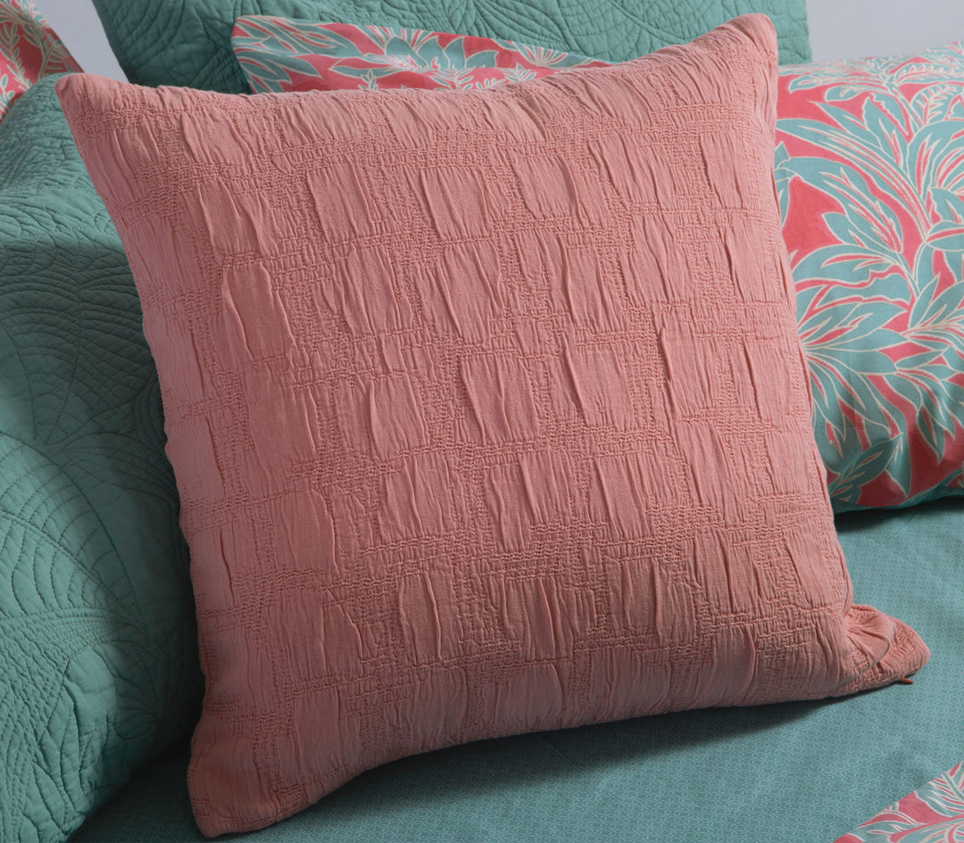 Μαξιλαροθήκη Διακοσμητική Βαμβακερή Ανάγλυφη Κοραλί Charisma 50x50 Nef-Nef Homeware