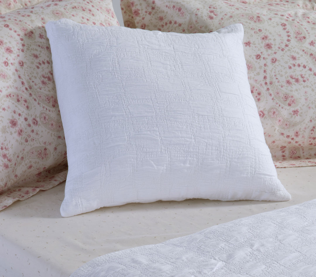 Μαξιλαροθήκη Διακοσμητική Βαμβακερή Ανάγλυφη Λευκή Charisma 50x50 Nef-Nef Homeware