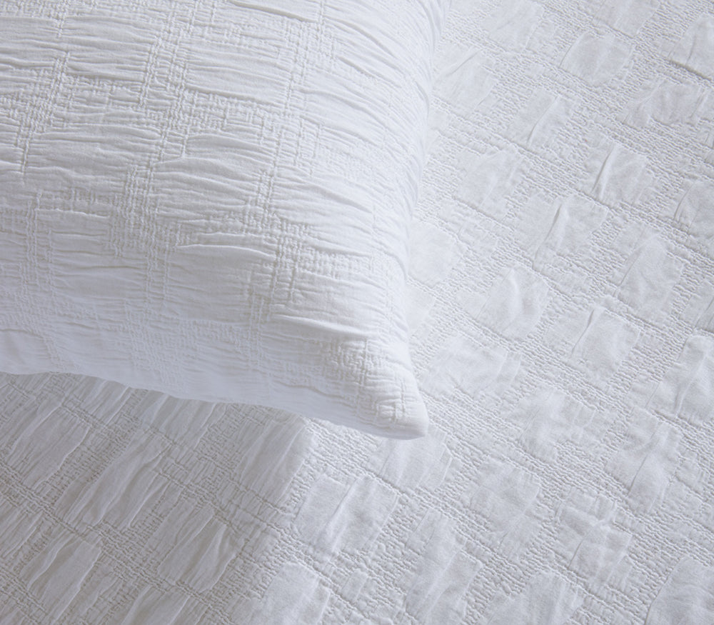 Μαξιλαροθήκη Διακοσμητική Βαμβακερή Ανάγλυφη Λευκή Charisma 50x50 Nef-Nef Homeware