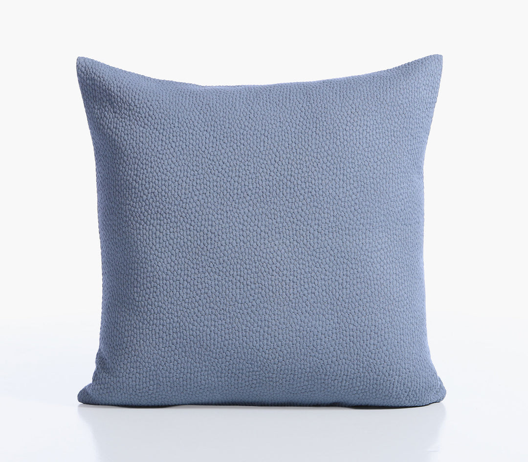 Διακοσμητική βαμβακερή μαξιλαροθήκη Nef-Nef Homeware σε μπλε χρώμα με ανάγλυφη υφή υφάσματος.