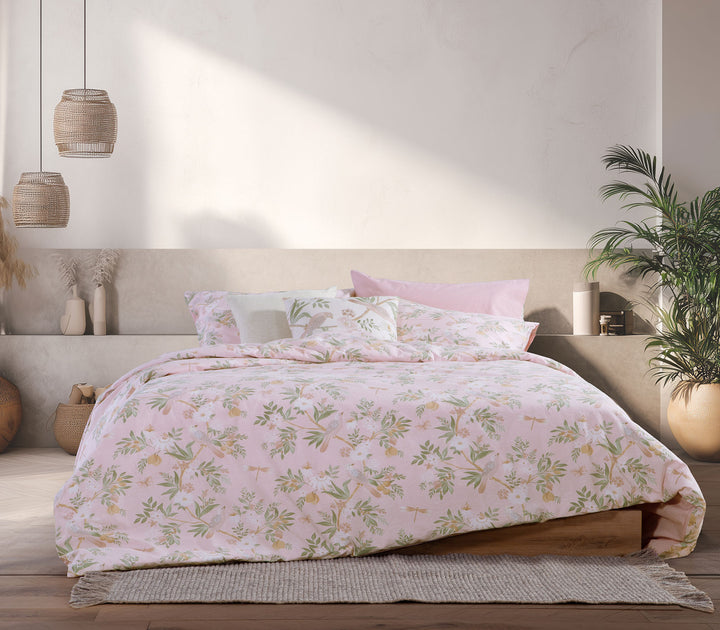 Σετ Σεντόνια Μονά Βαμβακερά Ροζ Με Λάστιχο Dreamel 100Χ200+35 Nef-Nef Homeware