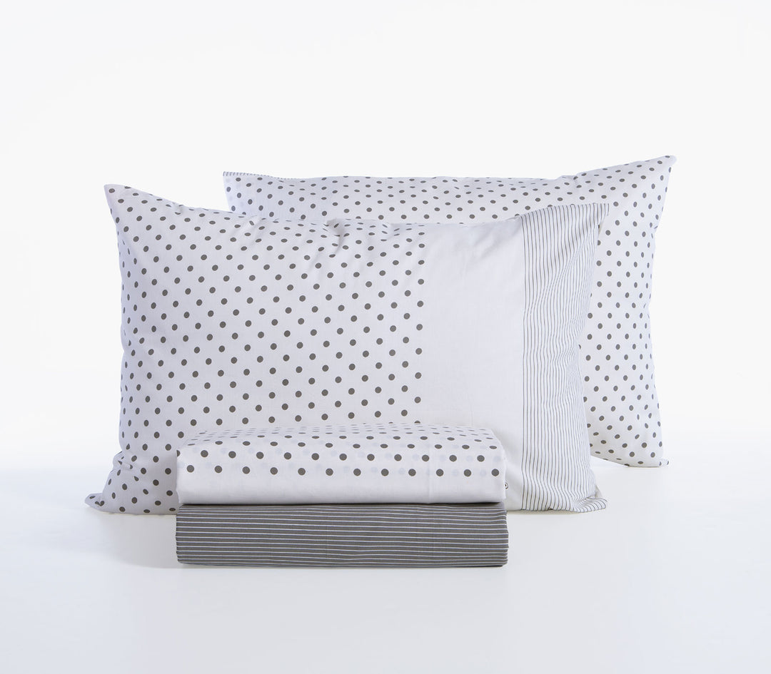 Σετ Σεντόνια Υπέρδιπλα Βαμβακερά Εκρού-Γκρι Donter 240Χ270 Nef-Nef Homeware