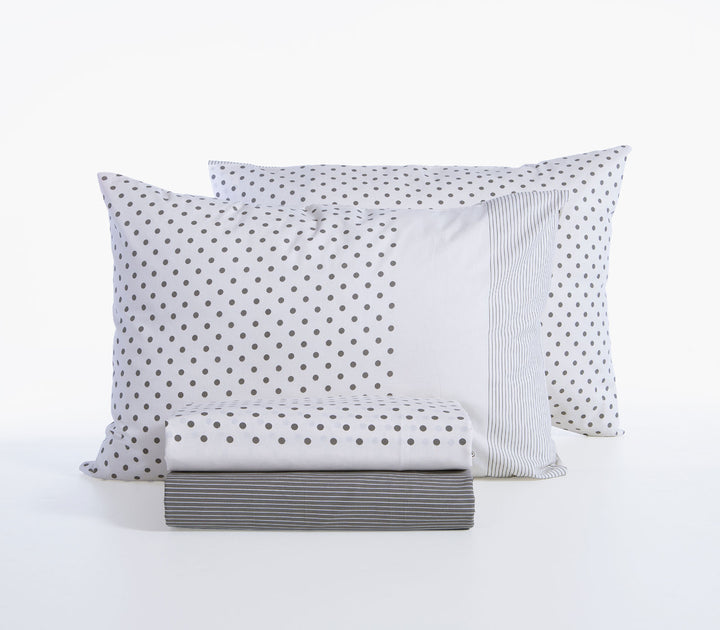 Σετ Σεντόνια Υπέρδιπλα Βαμβακερά Εκρού-Γκρι Donter 240Χ270 Nef-Nef Homeware