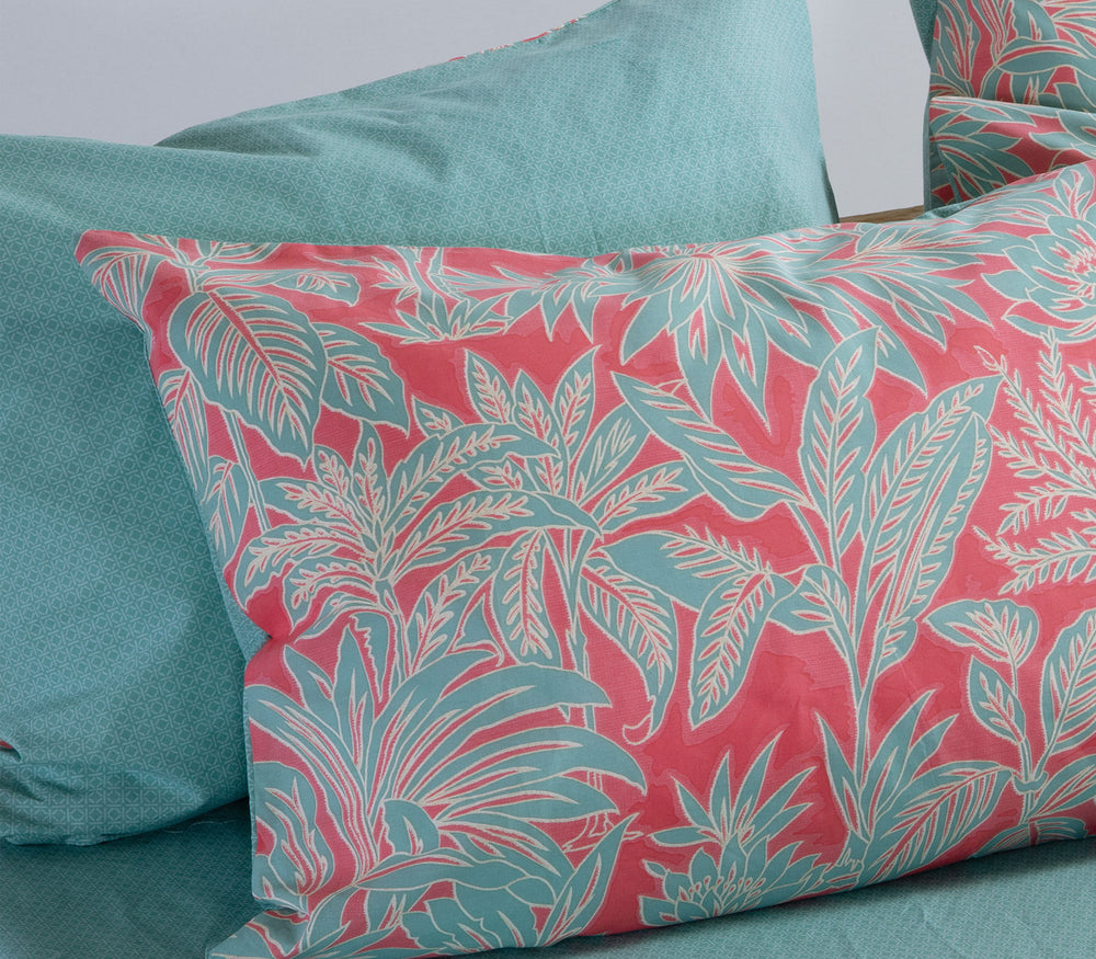 Μαξιλαροθήκη Ύπνου Βαμβακερή Κοραλί/Πράσινη Charisma 52X72 Nef-Nef Homeware