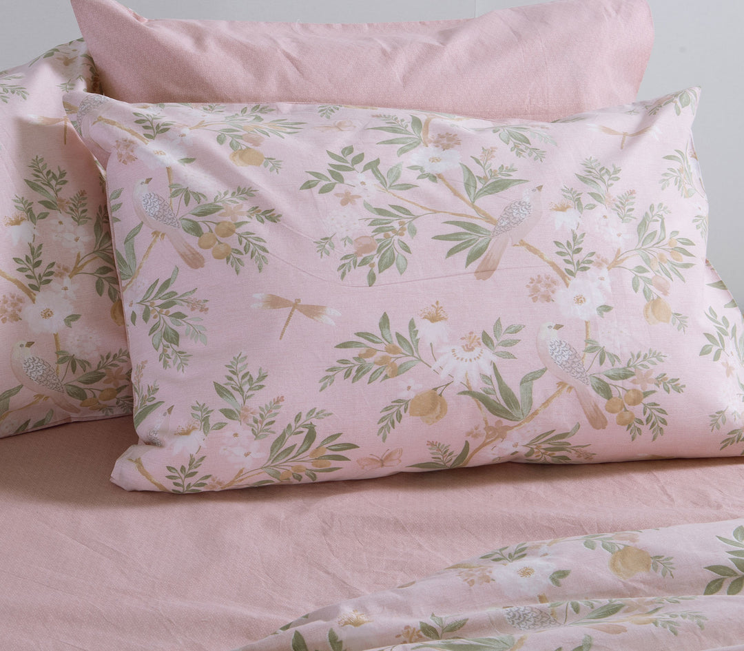 Μαξιλαροθήκη Ύπνου Βαμβακερή Ροζ Φλοράλ Dreamel 52X72 Nef-Nef Homeware