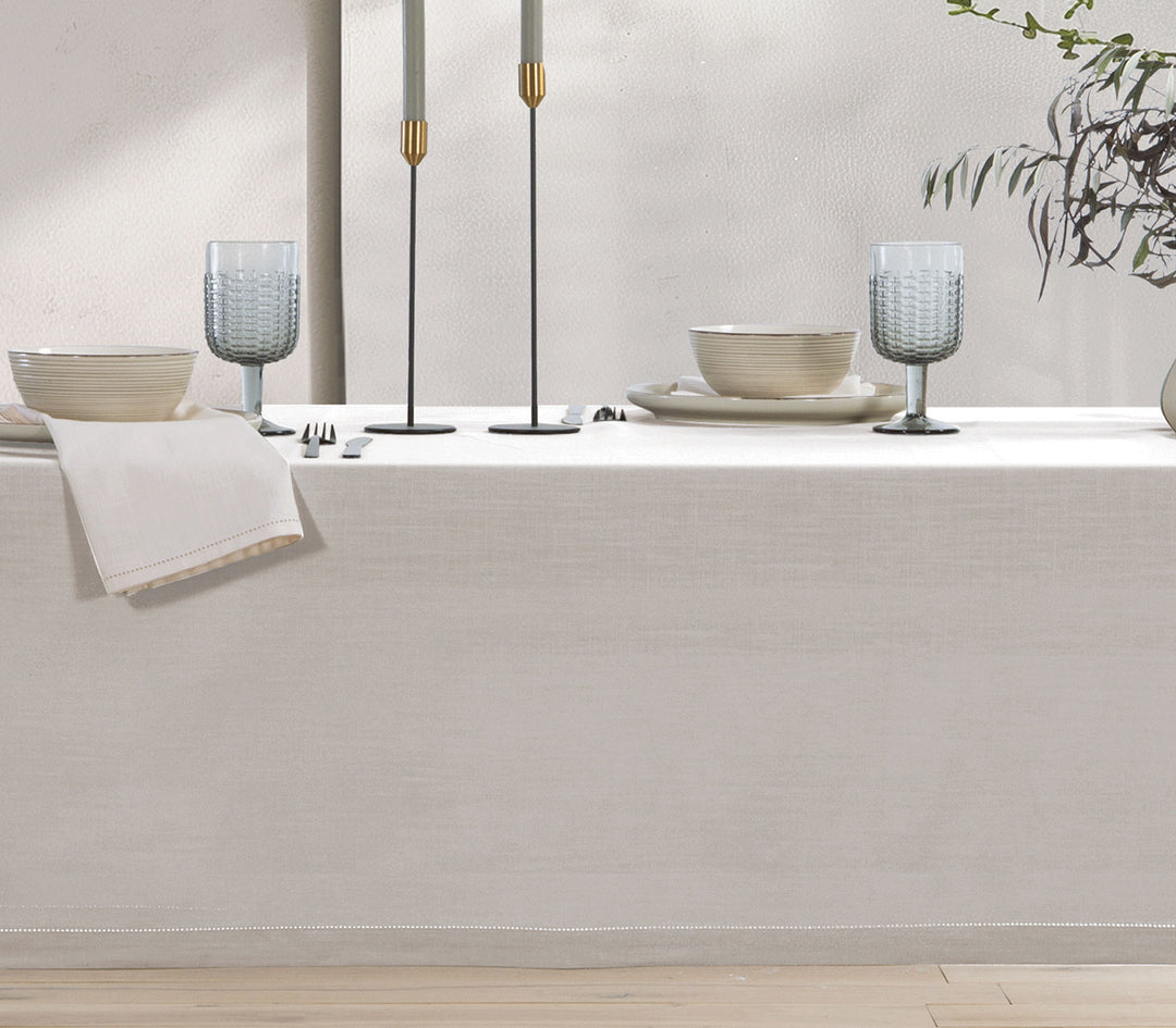 Τραπεζομάντηλο Ροτόντα Μονόχρωμο Εκρού Βαμβακερό Steady D.180cm Nef-Nef Homeware