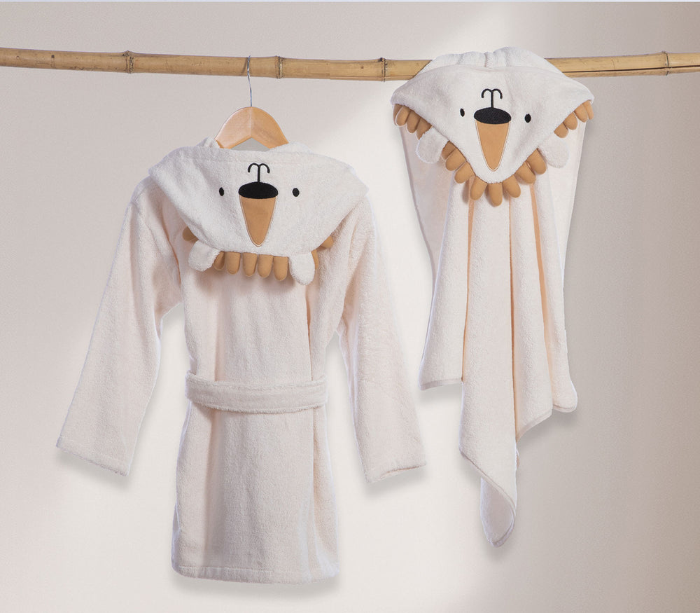 Βρεφικό Μπουρνούζι Βαμβακερό Εκρού Jungle In Motion Nef-Nef Homeware