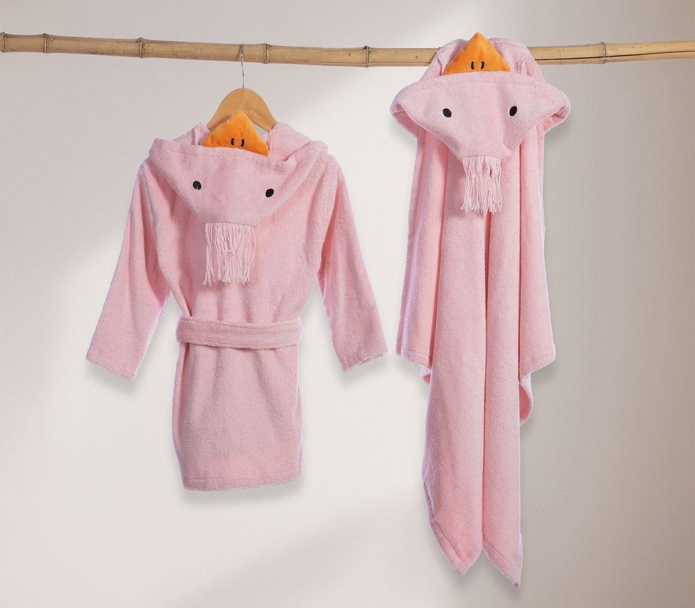 Βρεφικό Μπουρνούζι Βαμβακερό Ροζ Spring Happiness Nef-Nef Homeware