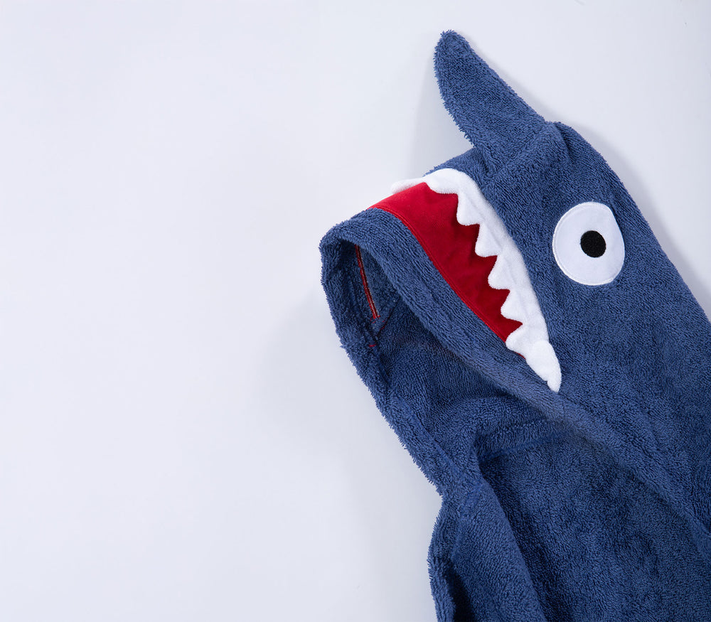 Βρεφική Κάπα Βαμβακερή Μπλε Shark 70X120cm Nef-Nef Homeware