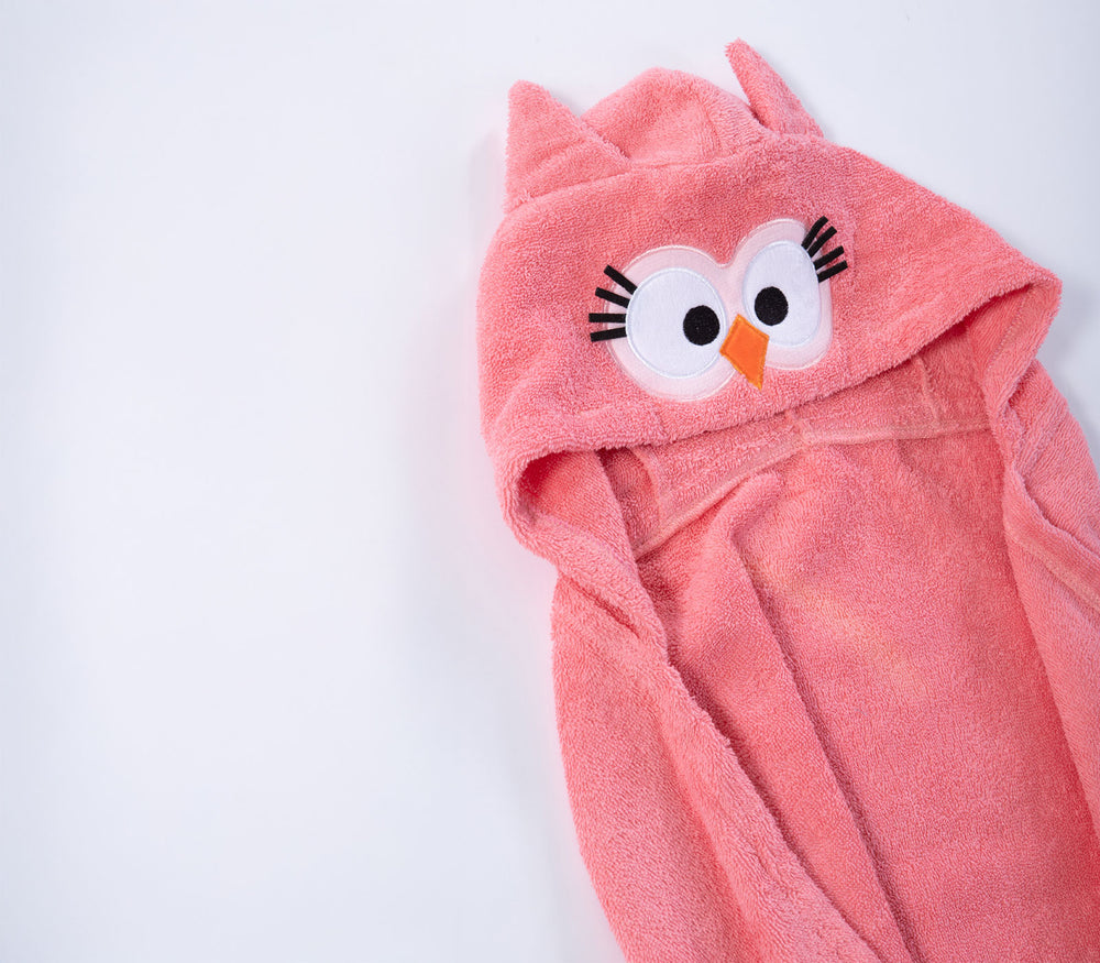 Βρεφική Κάπα Βαμβακερή Ροζ Owl 70X120cm Nef-Nef Homeware