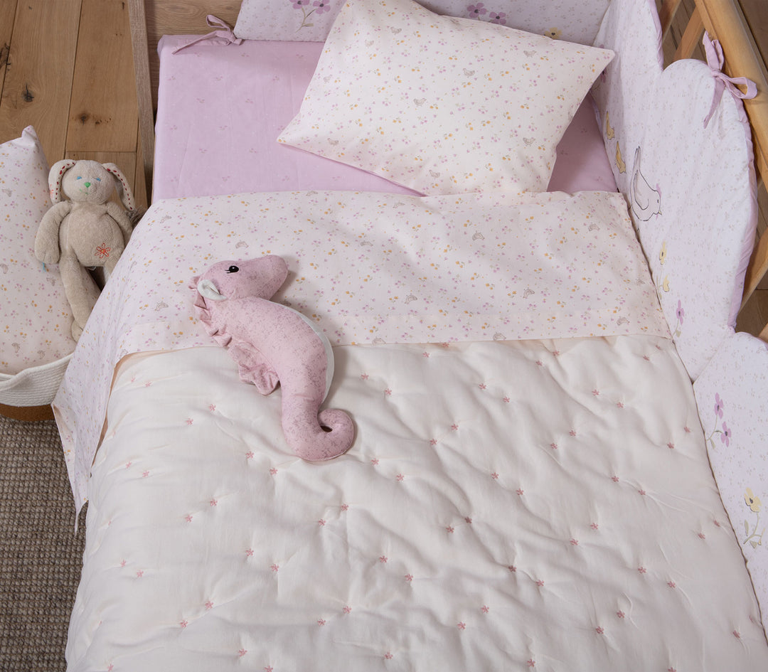 Βρεφικό Κουβερλί Κούνιας Εκρού Special Flower 110Χ150cm Nef-Nef Homeware