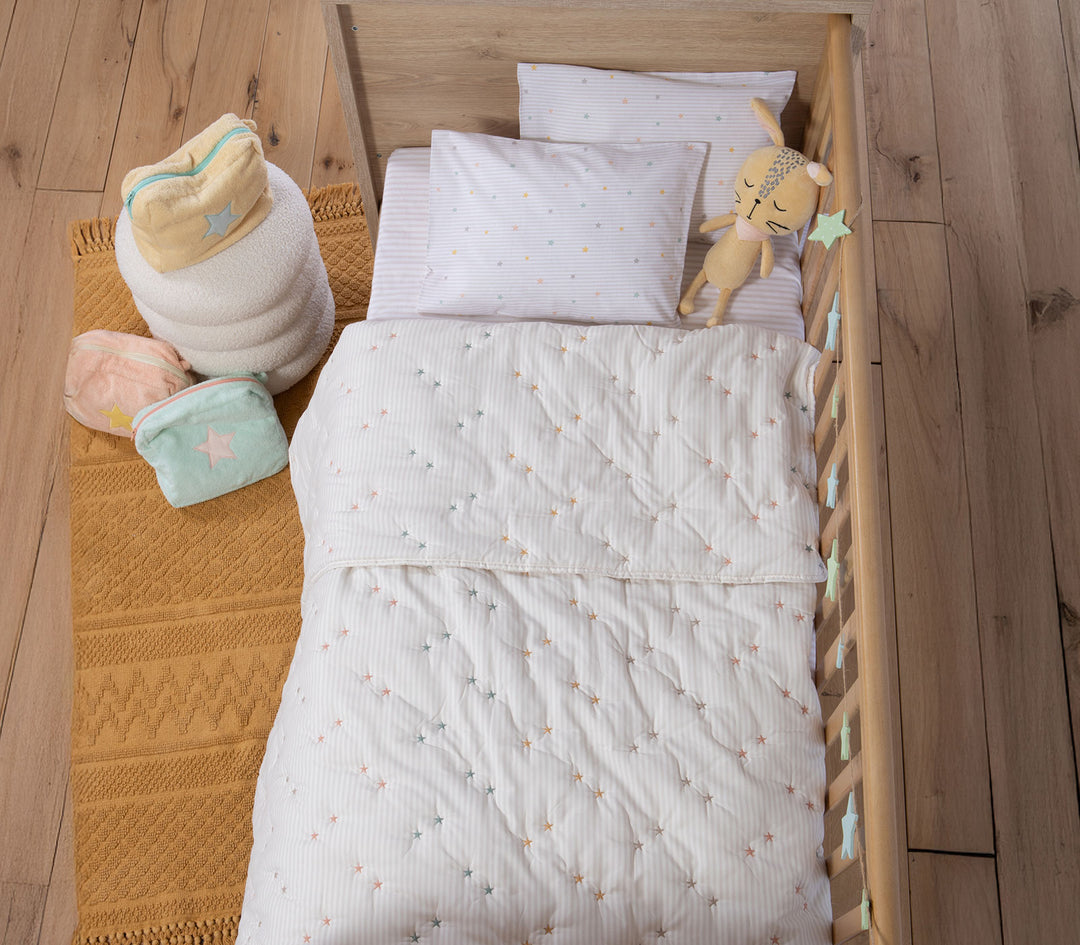 Βρεφικό Κουβερλί Κούνιας Εκρού Happy 110Χ150cm Nef-Nef Homeware