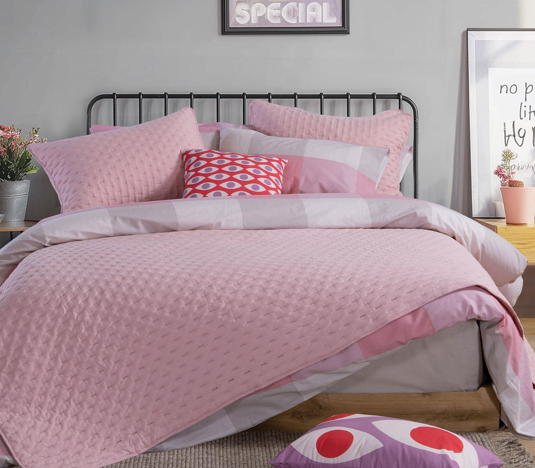 Κουβερλί Μονό Ροζ 180Χ240 Adelle Nef-Nef Homeware