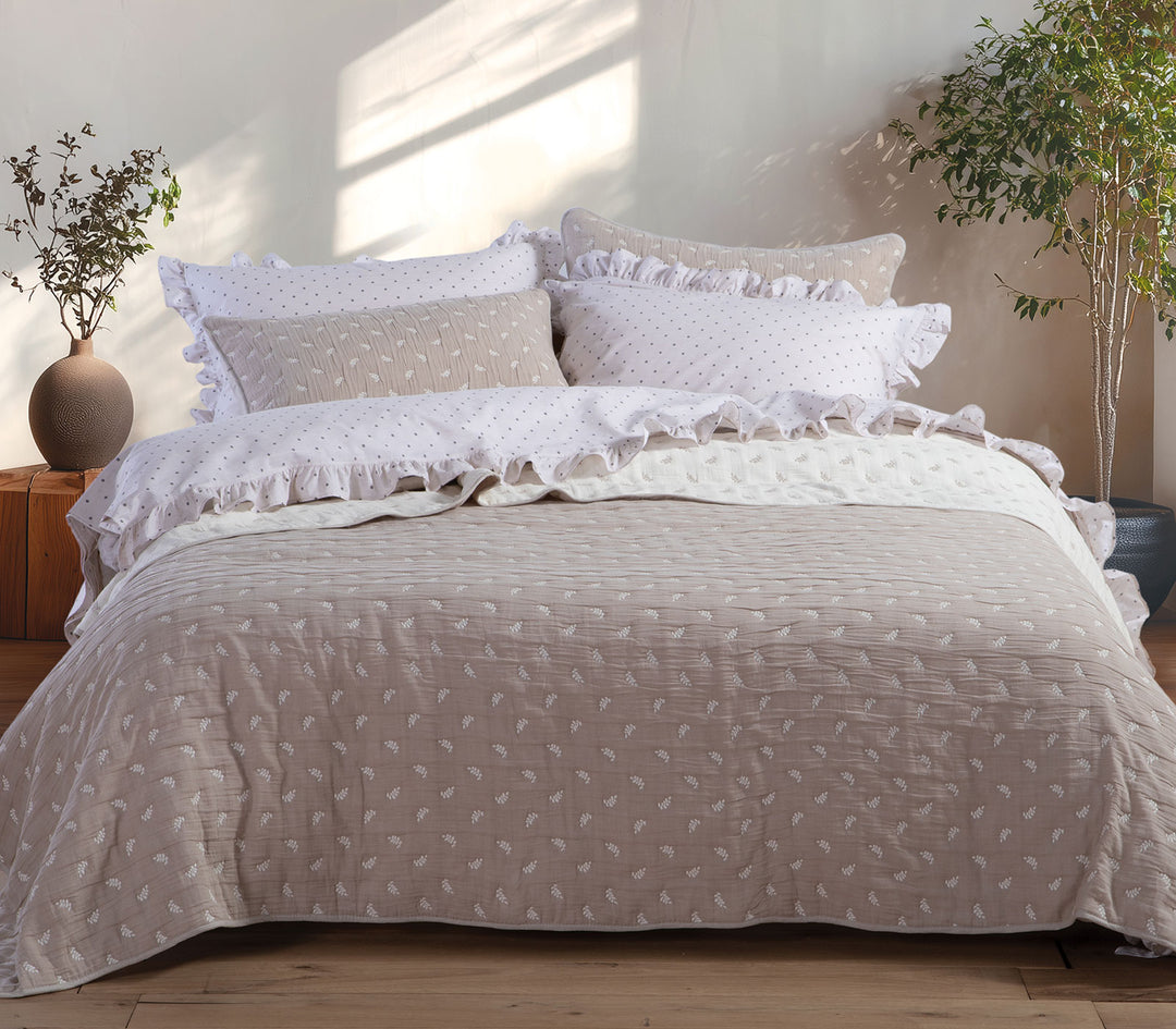 Κουβερλί Υπέρδιπλο Μπεζ 230Χ240 Surreal Nef-Nef Homeware