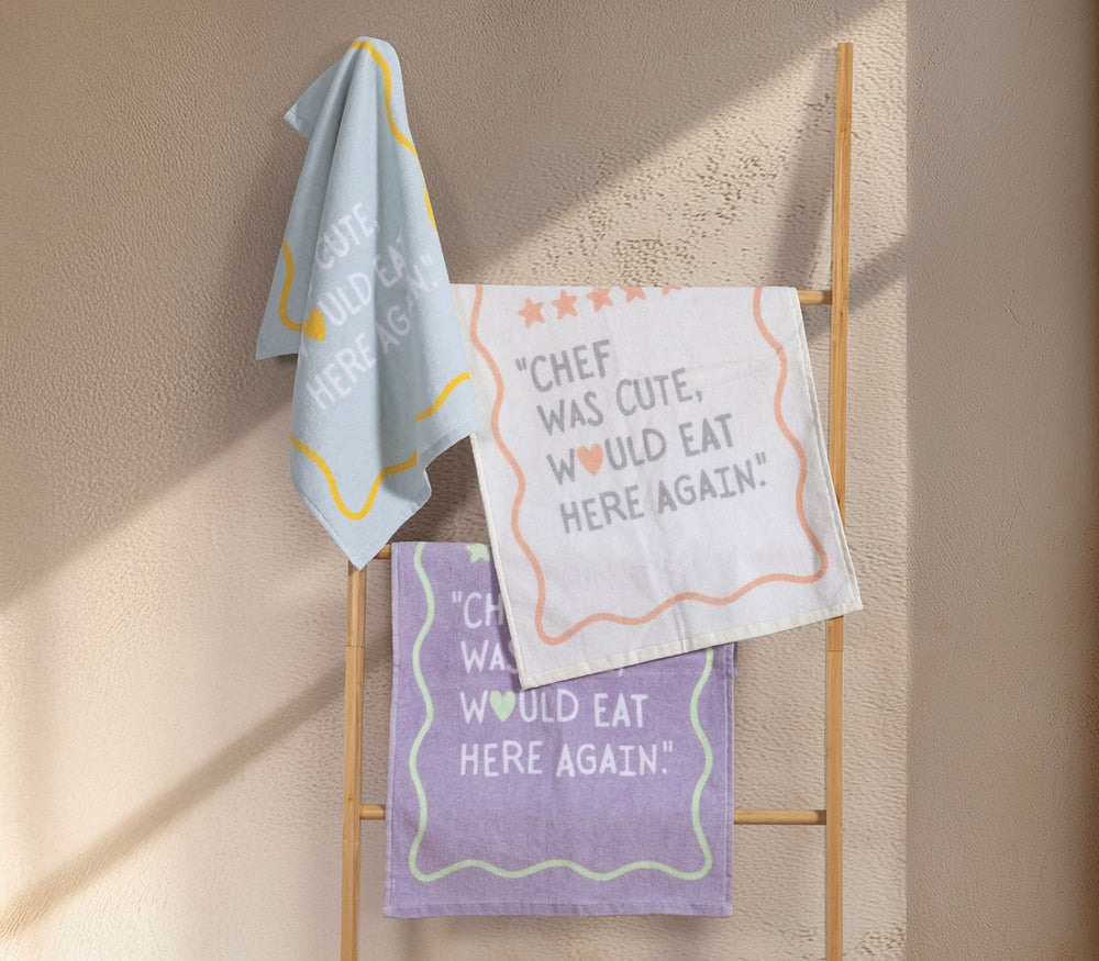 Ποτηρόπανο Εκρού Βαμβακερό Chef Was Cute 40Χ60cm Nef-Nef Homeware