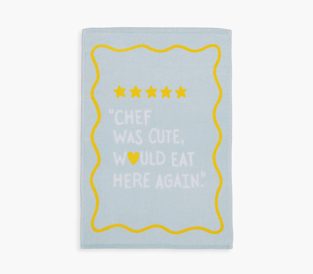 Ποτηρόπανο Γαλάζιο Βαμβακερό Chef Was Cute 40Χ60cm Nef-Nef Homeware