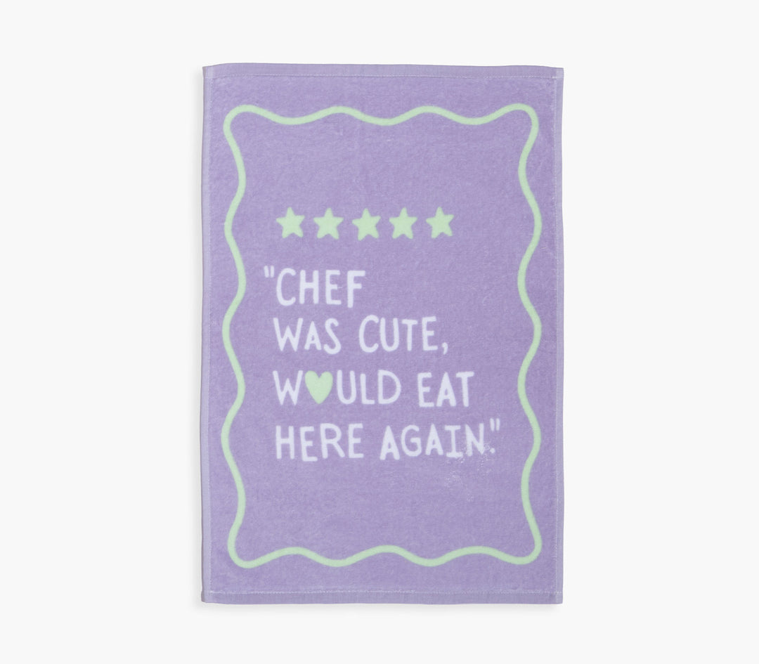 Ποτηρόπανο Μωβ Βαμβακερό Chef Was Cute 40Χ60cm Nef-Nef Homeware