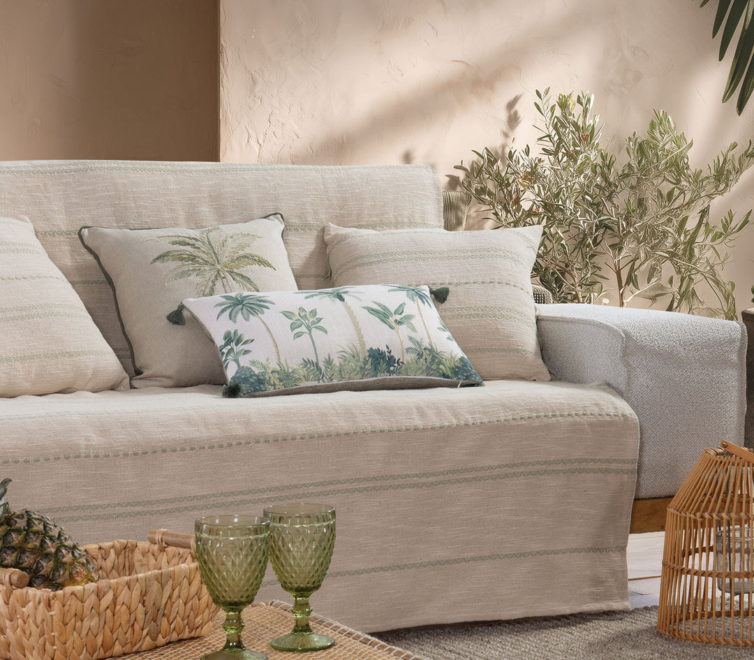 Ριχτάρι Τριθέσιου Καναπέ Μπεζ/Μέντα Bleeze 180Χ300cm Nef-Nef Homeware