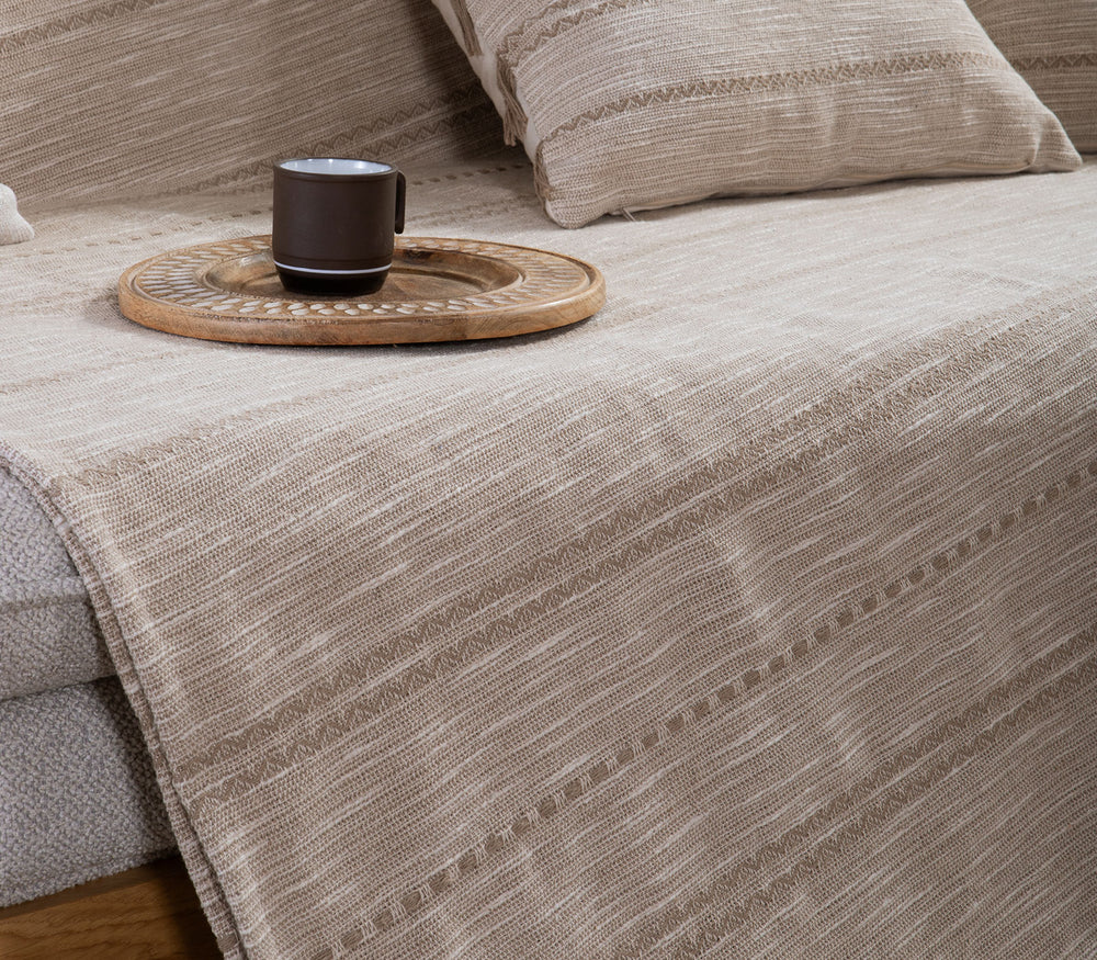 Ριχτάρι Τριθέσιου Καναπέ Μπεζ Bleeze 180Χ300cm Nef-Nef Homeware